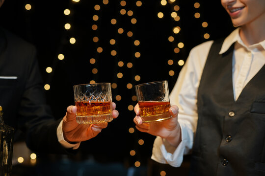 whiskey, for a friendly party in a bar or a restaurant.