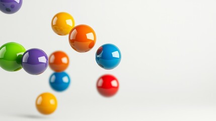 Bunch of colorful balls are floating in the air. The balls are of different colors and sizes, and they appear to be in motion. The scene gives off a playful and energetic vibe