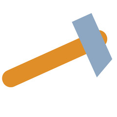 Purple colored metal hammer with wooden handle