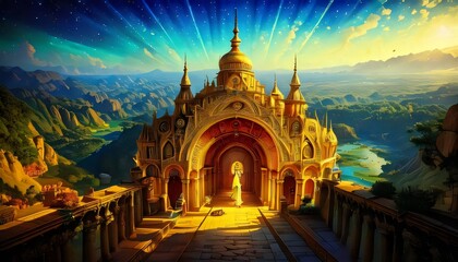 medieval fantasy world city	
