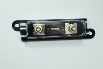 Electrical fuse 250A isolated on white background object. Fuse for Wind and Solar