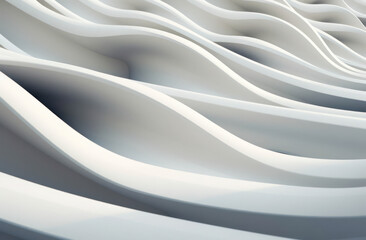 Obraz premium Elegant Flowing Waves in Minimalist Design Showcasing Soft Curves and Smooth Textures on a Subtle White Background for Artistic Inspiration