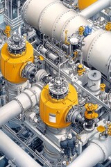 Obraz premium Illustration of mitigation efforts using PPE in an industrial setting with visible workers