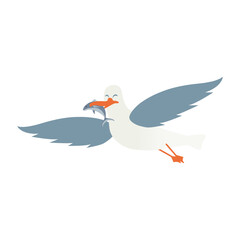Make a Professional Bird Sea Eat FIsh Vector