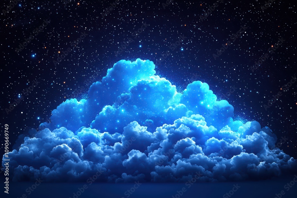 Poster exploring quantum computing integration with cloud solutions in the technology sphere for enhanced p
