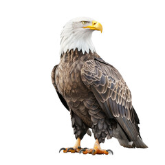 Obraz premium American bald eagle standing isolated on transparent background 