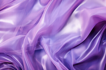 Fototapeta premium Soft and flowing light purple fabric with a silky texture and gentle waves, perfect for use in design, textiles, background, and artistic projects