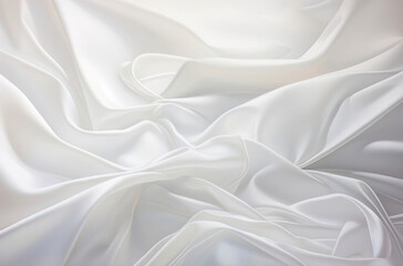 Obraz premium Elegant and Flowing White Satin Fabric Texture for Backgrounds, or Design Projects Featuring Soft and Smooth Drapery with Subtle Light Reflections