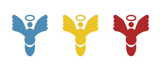 Fototapeta premium angel icon on white background, vector illustration