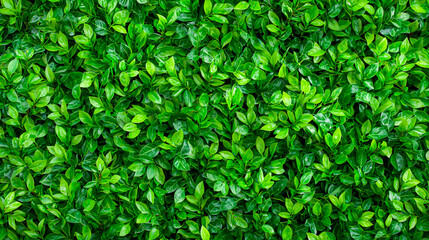Vibrant Green Leaves Wall Background for Nature Themes