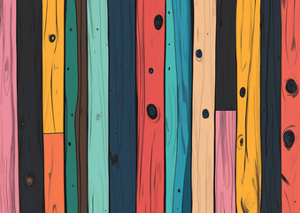 Colourful wooden planks background