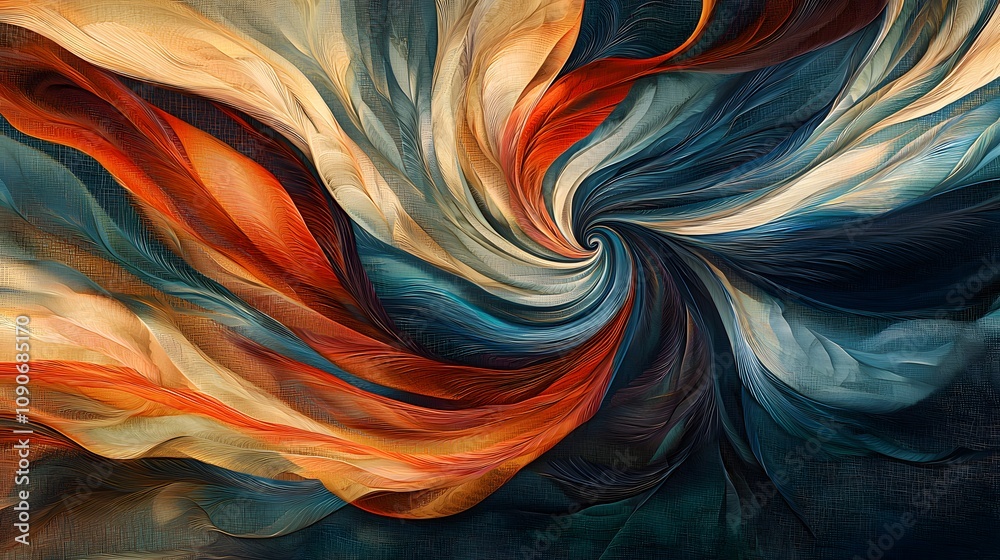 Aufkleber Dynamic swirl of colors abstract art digital creation vivid environment close-up view motion concept for visual impact