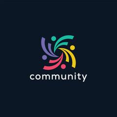 Obraz premium letter F community logo design inspiration