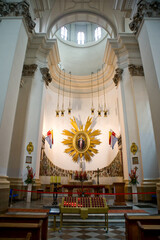  ltar of Jesuit Church, otherwise the Church of the Gracious Mother of God in Old Town in Warsaw, Poland