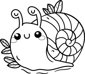 Naklejka premium Hand Drawn Snail Outline