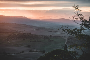 sunset in Tuscany, Italy