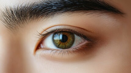Obraz premium A Close Up Of A Human Eye With Dark Brows