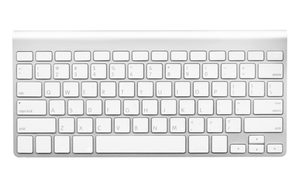 White keyboard die cut.