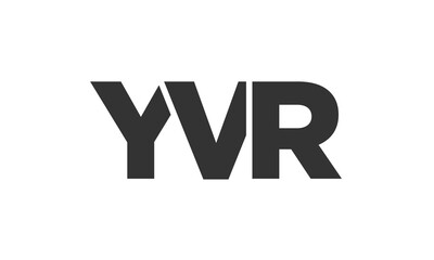 YVR logo design template with strong and modern bold text. Initial based vector logotype featuring simple and minimal typography. Trendy company identity.