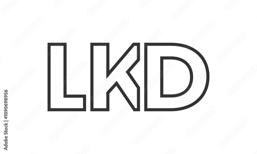 Fototapete lkd logo design template with strong and modern bold text. initial based vector logotype featuring s