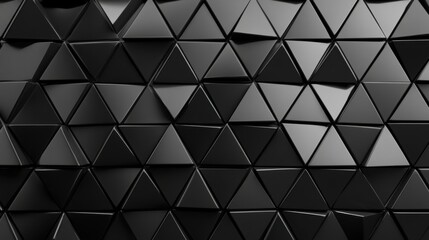 Fototapeta premium Glossy black triangular tile wall pattern