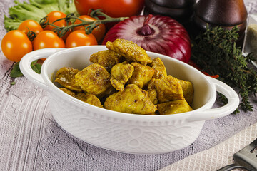 Indian cuisine curry chicken fillet