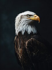Obraz premium Eagle against a dark backdrop