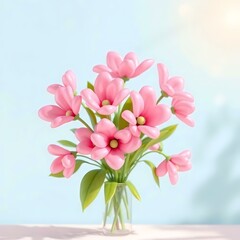 Fototapeta premium Pink Balloon Flowers in a Beautiful Bunch