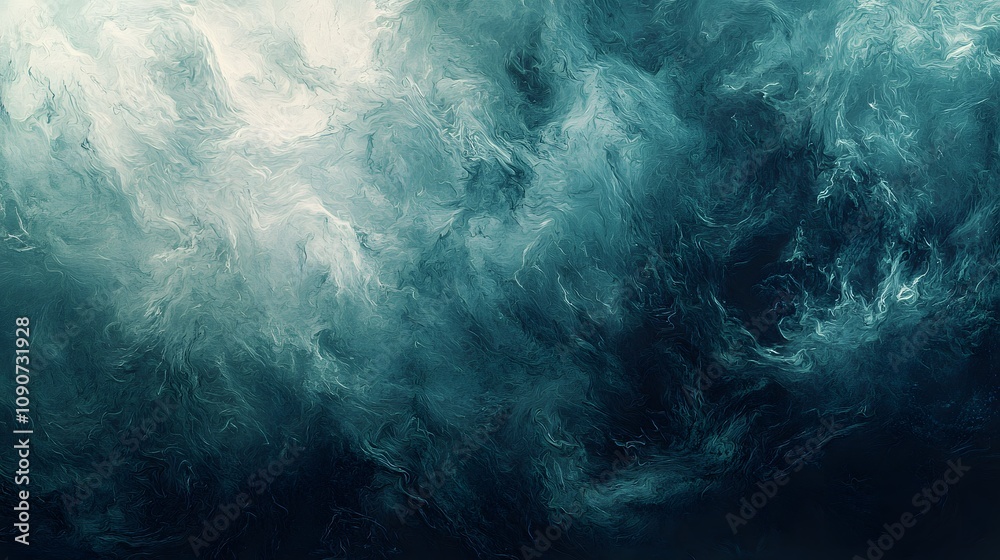 Aufkleber dynamic ocean waves abstract art digital illustration ethereal environment aerial view fluid motion