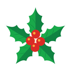 Christmas Holly Vector: Festive Holiday Decoration Illustration