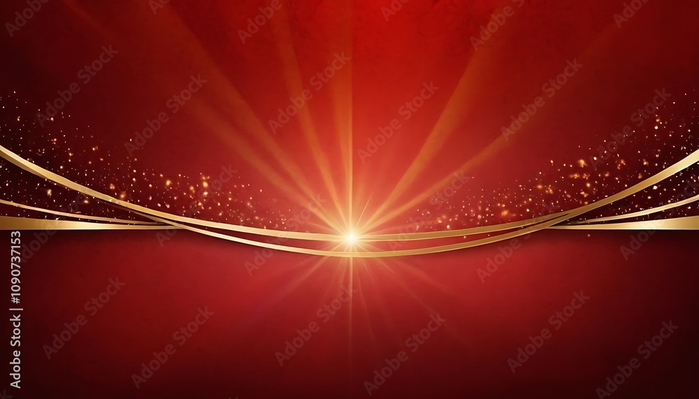 Wall mural abstract red background with gold wave design a red and gold wave patterned background with a red an