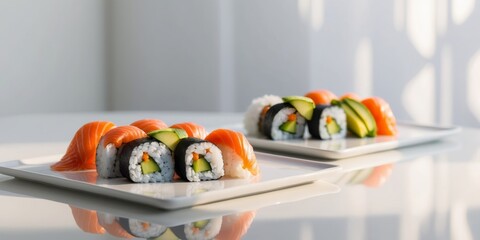 Savor delicious sushi rolls with fresh ingredients.