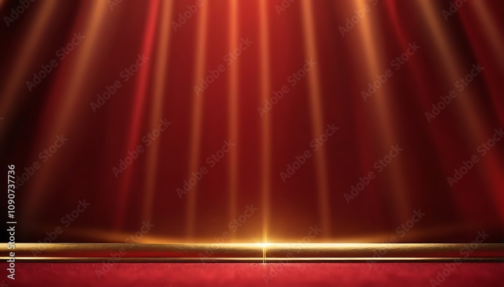 Wall mural abstract red background with gold wave design a red and gold wave patterned background with a red an