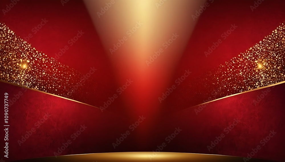 Wall mural abstract red background with gold wave design a red and gold wave patterned background with a red an