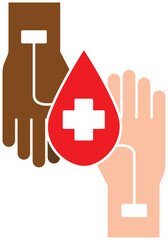 Donate blood between two races 