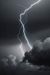 Abstract depiction of a thunderstorm with jagged lines representing lightning over dark clouds.