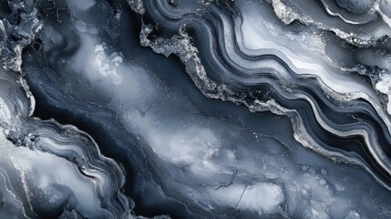 Abstract paint marble wall decor with minimalist tones with resin accents, showcasing grey and silver tones. Created with Generative AI