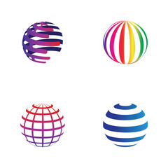 Obraz premium A set of Globe vector logos