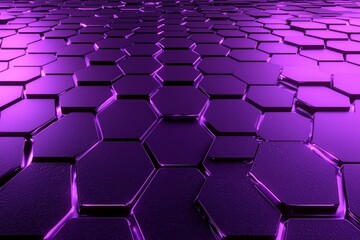 Naklejka premium Modern hexagonal pattern with gradient shades of purple, giving a futuristic, tech-inspired look. 