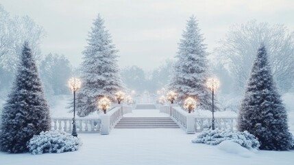 Christmas winter mockup with branding, featuring cozy scenes, snow-covered trees, and holiday decor, perfect for showcasing products in an elegant, winter-themed marketing setup