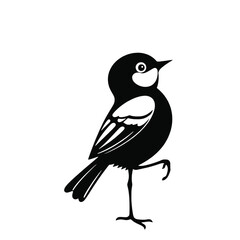 Fototapeta premium two black and white illustration of a small bird