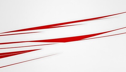 Obraz premium abstract white background with red wave Abstract red wave curve on white background, ideal for modern designs. Dynamic and fluid visual element for various creative projects.