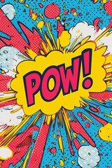 Fototapeta premium A vibrant, playful comic style with text 