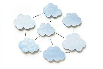 Fototapeta premium Illustration of interconnected clouds representing data or ideas.