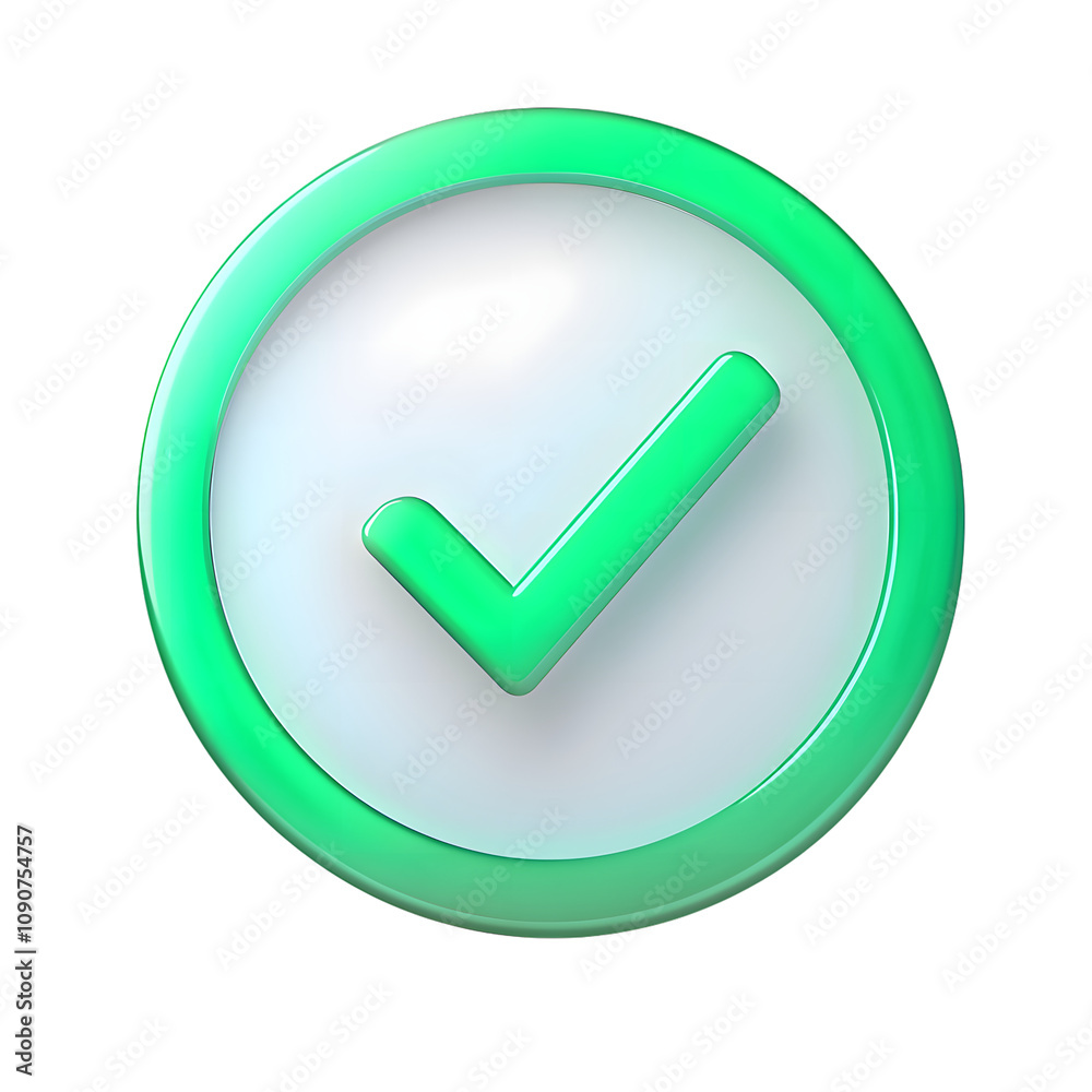 Poster Green checkmark isolated on transparent background