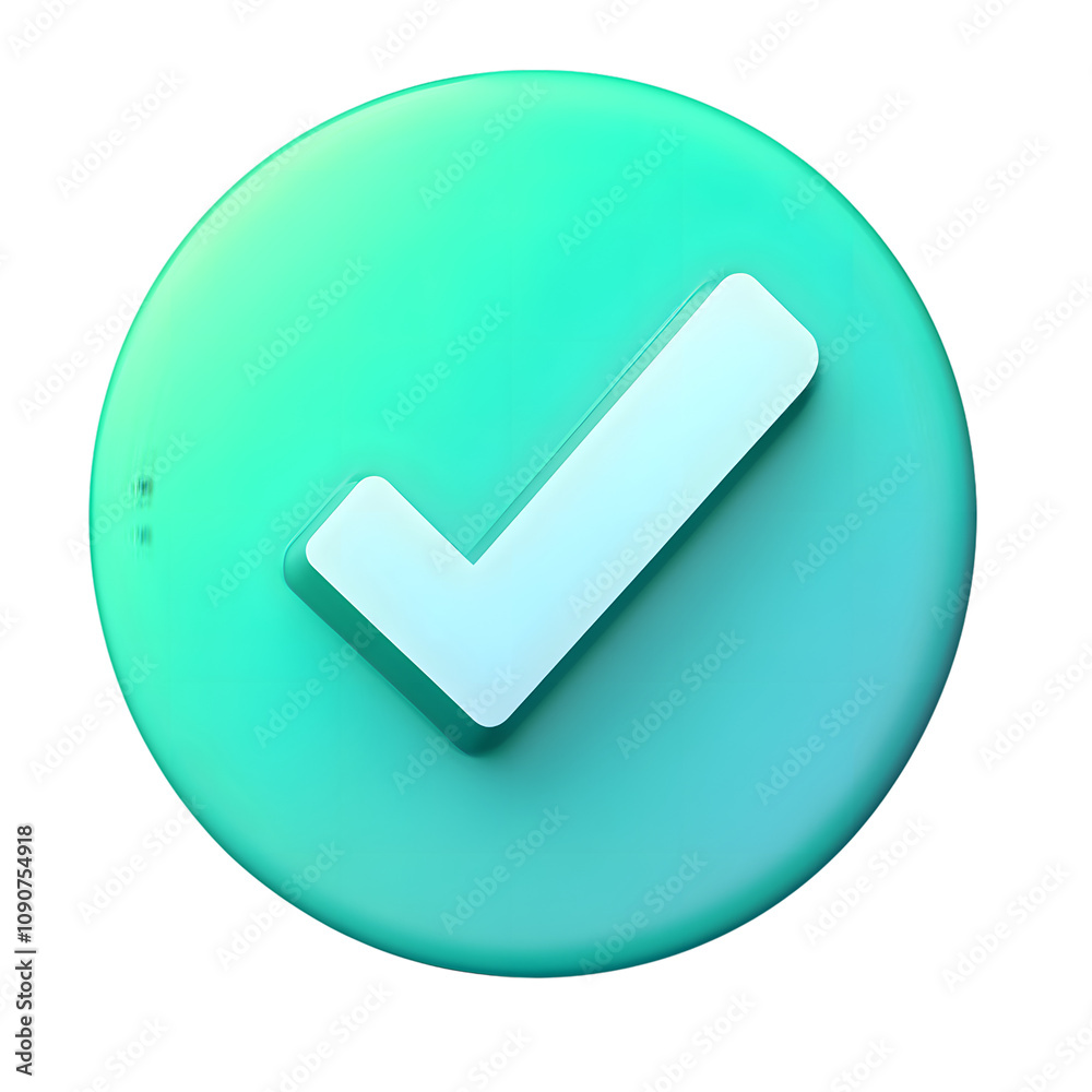 Poster green checkmark isolated on transparent background