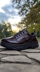 Brown Leather Lace-Up Shoes: Stylish and Comfortable Footwear
