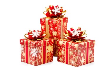 Obraz premium christmas gift boxes red