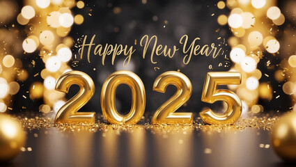 Naklejka premium happy new year 2025