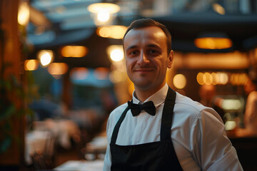 Fototapeta premium Generative AI Image of a Fast Food Chef in a Kitchen with a Focus on a Burger or fastfood eatery settings